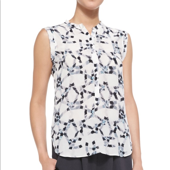 Rebecca Taylor Tops - Rebecca Taylor Geoprint Silk Sleeveless Blouse 4